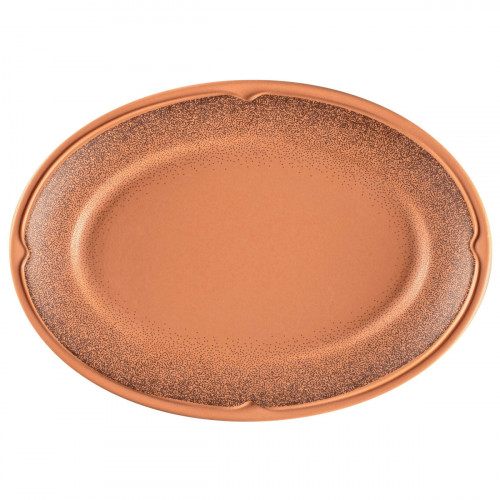 Assiette plate ovale Tero Décor Denia porcelaine 22x14,1 cm Earth Rak
