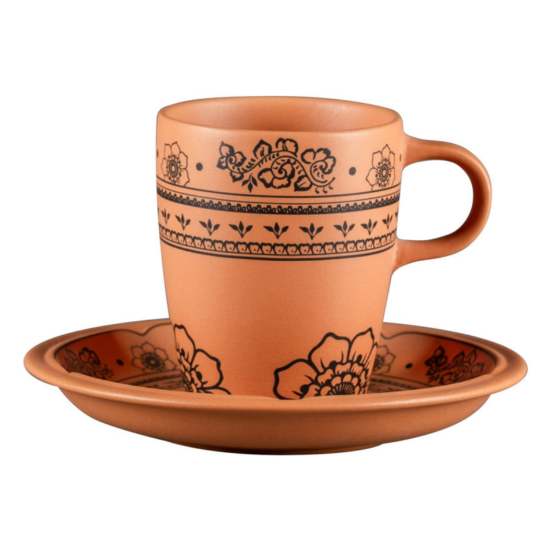 Sous tasse à café/thé rond Tero Décor Alexandria porcelaine Ø 15 cm Earth Rak