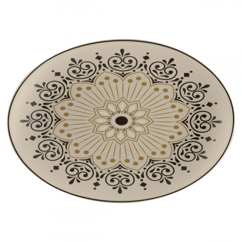 Plat ovale Argila Décor Cartagena porcelaine 32 cm Earth Rak