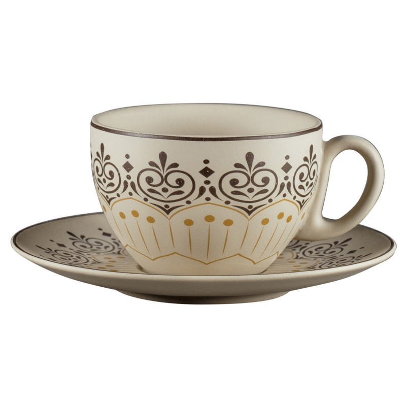 Tasse déjeuner boule rond Argila Décor Cartagena porcelaine 28 cl Ø 10,5 cm Earth Rak