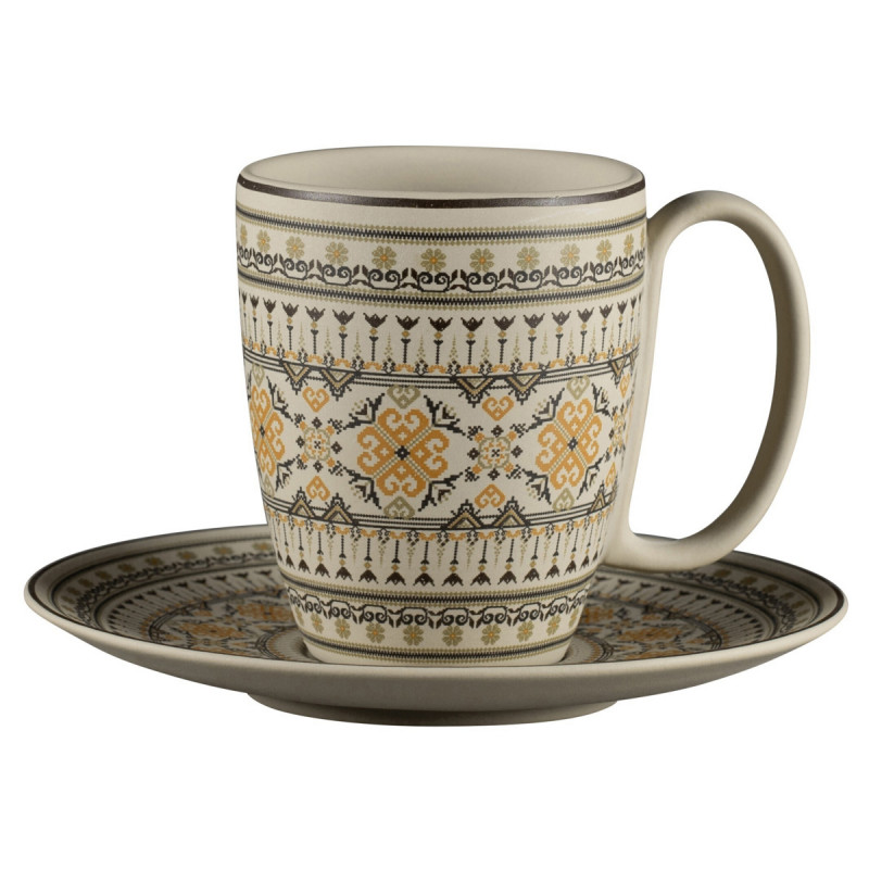 Sous tasse à café/thé rond Argila Décor Genoa porcelaine Ø 17 cm Earth Rak