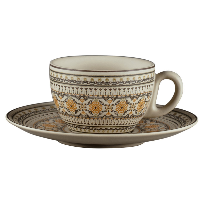 Sous tasse à café/thé rond Argila Décor Genoa porcelaine Ø 17 cm Earth Rak
