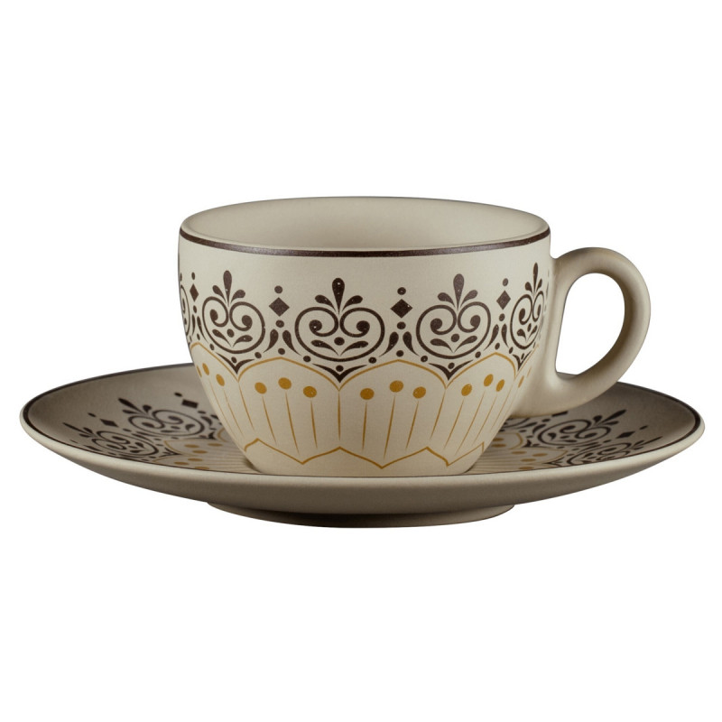 Sous tasse à café/thé rond Argila Décor Cartagena porcelaine Ø 17 cm Earth Rak