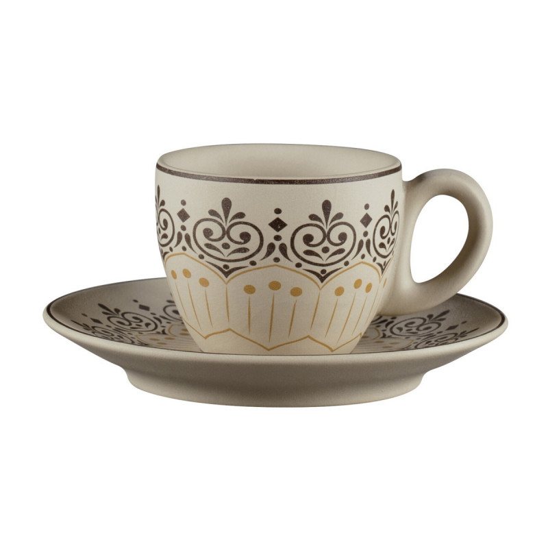 Sous tasse à espresso rond Argila Décor Cartagena porcelaine Ø 12,5 cm Earth Rak