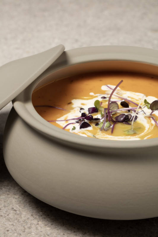 Soupière avec couvercle rond baantna argila Décor Prima porcelaine Ø 27,2 cm Earth Rak