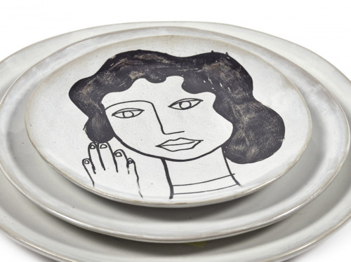 Assiette coupe plate rond écru grès émaillé Ø 20 cm La Mère Serax