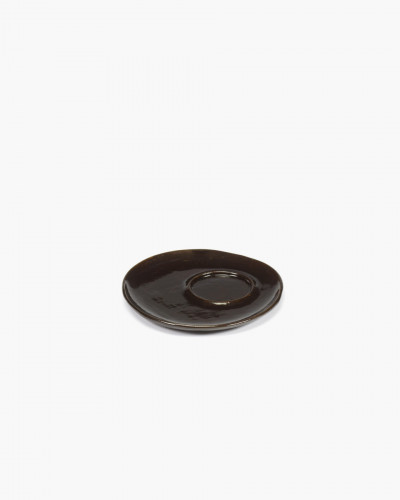 Sous tasse à espresso rond ébène grès émaillé Ø 11 cm La Mère Serax