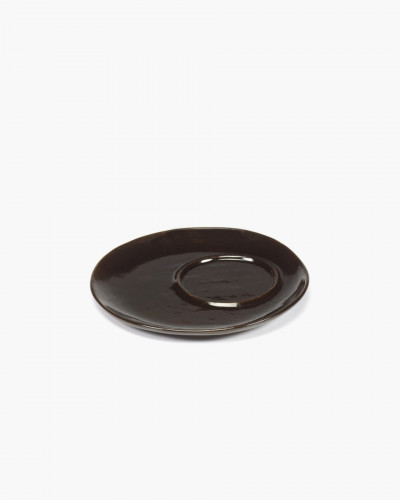 Sous tasse à café rond ébène grès émaillé Ø 14,5 cm La Mère Serax