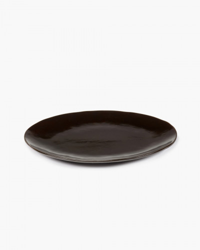 Assiette coupe plate ovale ébène grès émaillé Ø 27,5 cm La Mère Serax
