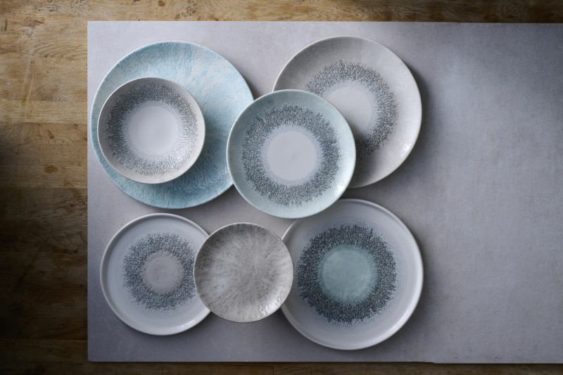 Assiette coupe plate rond Aquamarine porcelaine vitrifiée Ø 26 cm Fusion Churchill