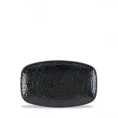 Assiette coupe plate rectangulaire noir porcelaine vitrifiée 29,8x15,3 cm Chroma Churchill