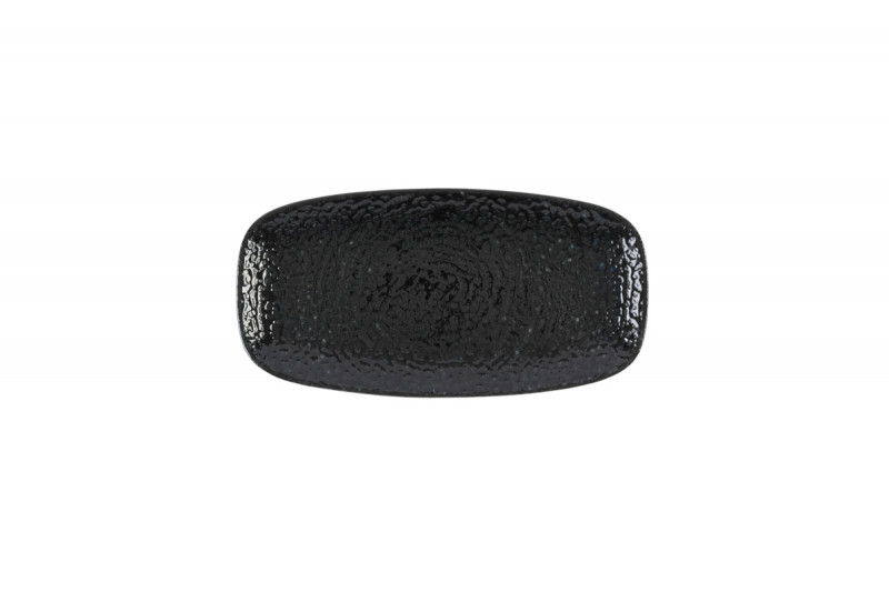 Assiette coupe plate rectangulaire noir porcelaine vitrifiée 29,8x15,3 cm Chroma Churchill