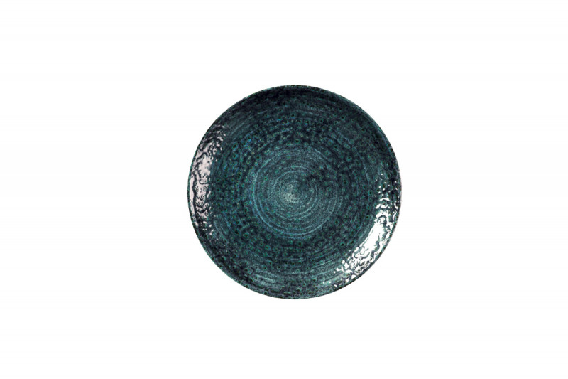 Assiette coupe plate rond bleu porcelaine vitrifiée Ø 21,7 cm Chroma Churchill