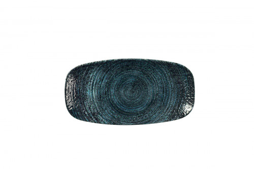 Assiette coupe plate rectangulaire bleu porcelaine vitrifiée 26,9x12,7 cm Chroma Churchill