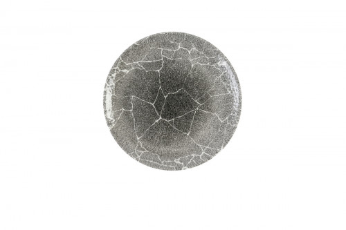 Assiette coupe plate rond Quartz Black porcelaine vitrifiée Ø 26 cm Kintsugi Reverse Churchill
