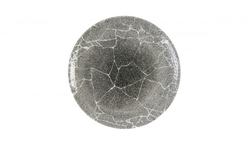 Assiette coupe plate rond Quartz Black porcelaine vitrifiée Ø 28,8 cm Kintsugi Reverse Churchill