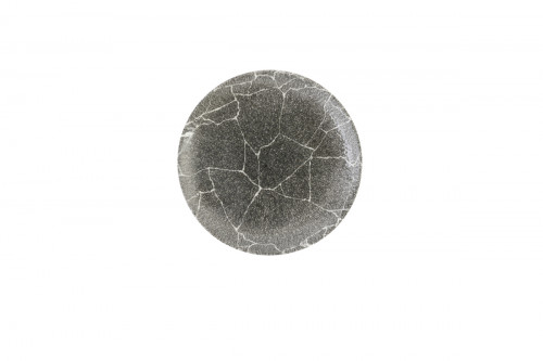 Assiette coupe plate rond Quartz Black porcelaine vitrifiée Ø 21,7 cm Kintsugi Reverse Churchill