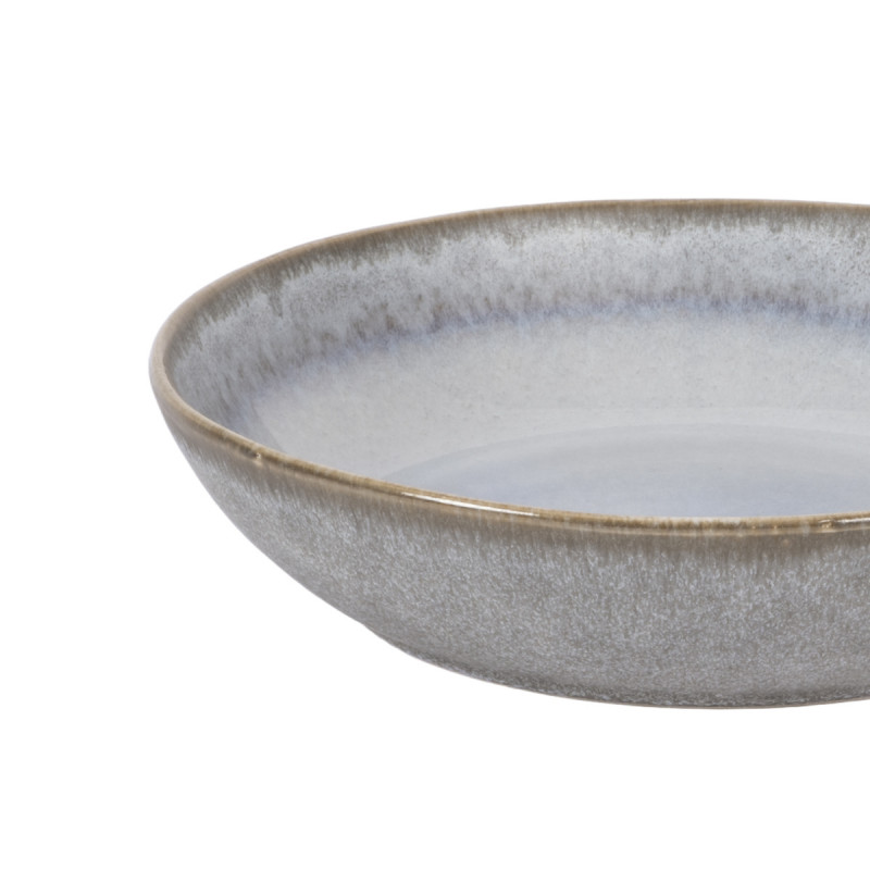 Assiette coupe creuse rond bleu glacier grès émaillé Ø 22 cm Snow Pro.mundi