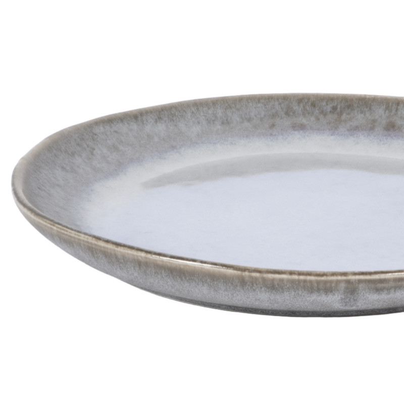 Assiette coupe plate rond bleu glacier grès émaillé Ø 21 cm Snow Pro.mundi