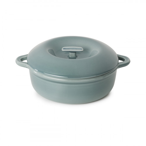 Cocotte avec couvercle pour induction rond Gris nuage porcelaine culinaire Ø 29 cm Bombance Revol
