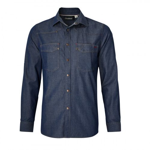 Chemise homme manche longue denim bleu XXL Authentique Molinel