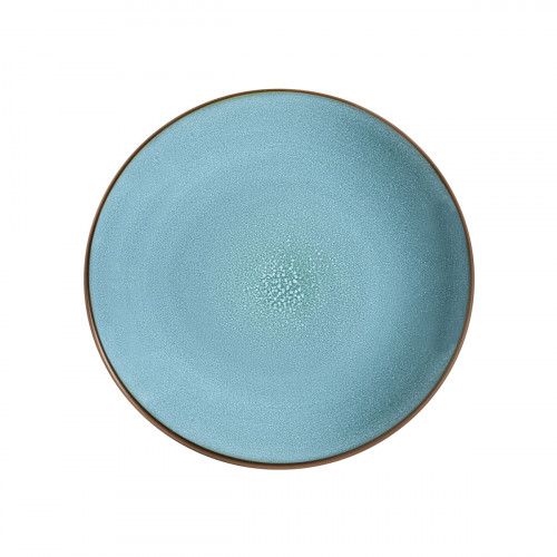 Assiette à dessert rond turquoise grès émaillé Ø 21 cm Feeling Medard De Noblat