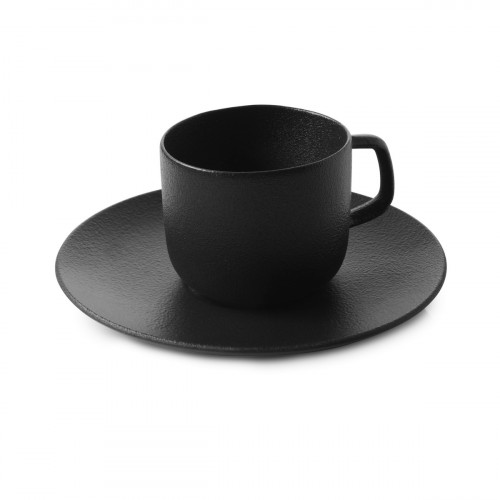 Tasse et sous tasse à expresso rond effet fonte porcelaine culinaire 8 cl Ø 13 cm Equinoxe Revol