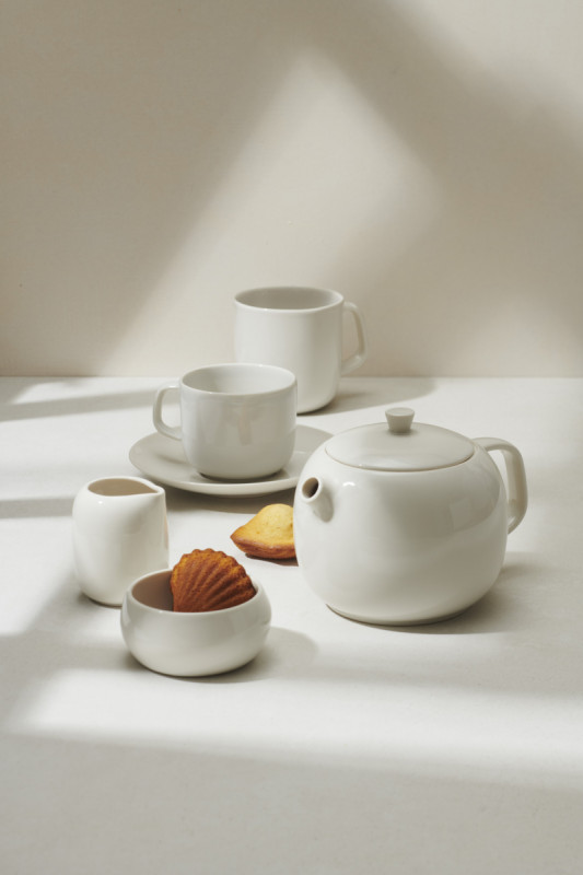 Sous-tasse à thé rond Blanc albâtre porcelaine culinaire Ø 16 cm Madeleine Revol