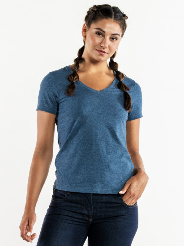 Tee shirt manche courte recyclé bleu XS Tierra Blue Melee Chaud Devant