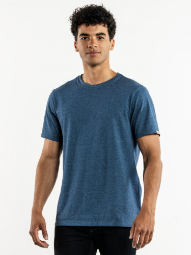 Tee shirt manche courte recyclé bleu L Ronda Blue Melee Chaud Devant