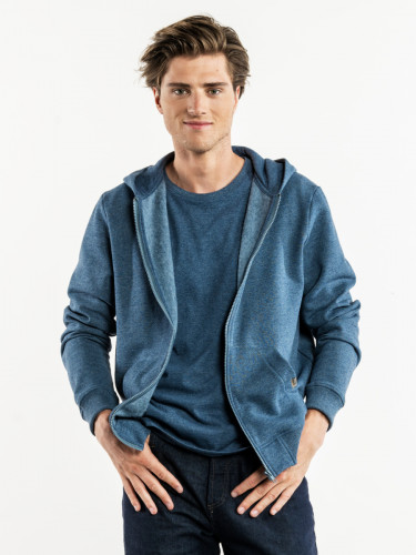 Sweat à capuche avec poches recyclé bleu M Comodo Blue Melee Chaud Devant