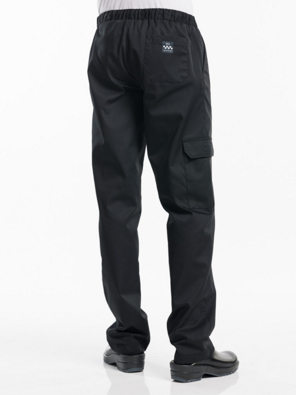Pantalon de cuisine noir XXL Baggy Chaud Devant