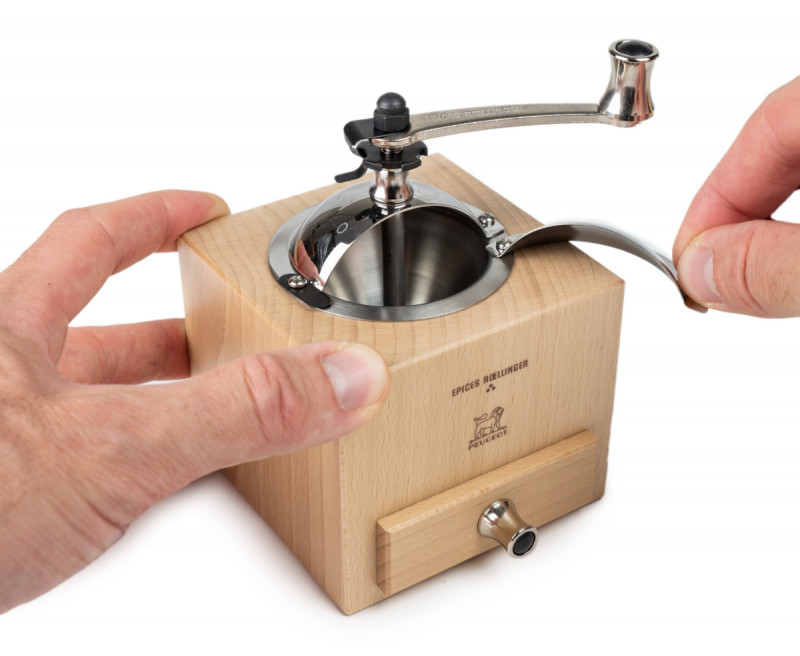 Moulin poivre carré Nature Ø 11 cm 13,3x9,5x11 cm Rollinger Peugeot Saveurs