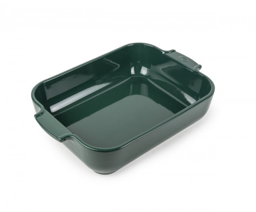 Plat à four rectangulaire vert forêt porcelaine vitrifiée 36x23 cm Céramique Peugeot Saveurs