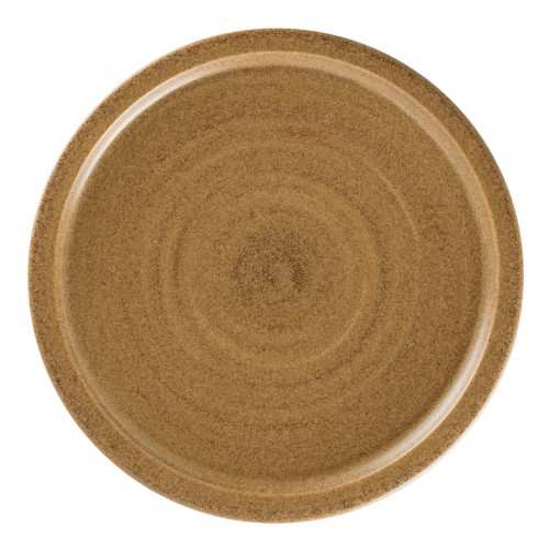 Assiette coupe plate rond Autumn Brown porcelaine vitrifiée Ø 16,2 cm Selva Rak