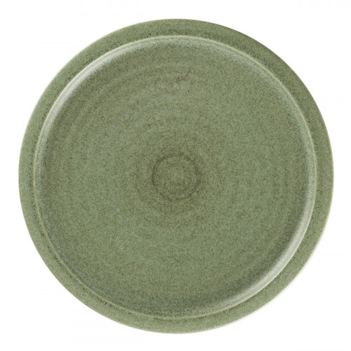 Assiette coupe plate rond Dark Green porcelaine vitrifiée Ø 16,2 cm Selva Rak