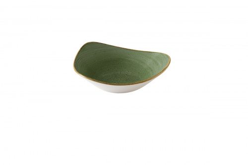 Bol triangulaire Sorrel Green porcelaine vitrifiée 23,5 cm Stonecast Sorrel Churchill