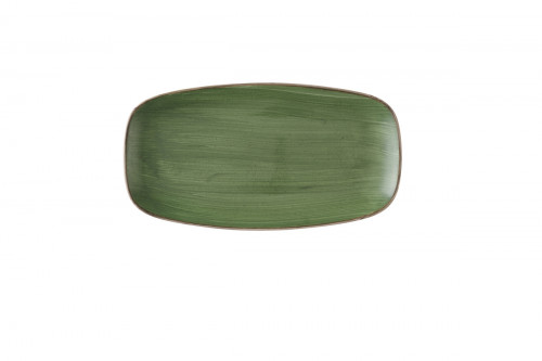 Assiette coupe plate rectangulaire Sorrel Green porcelaine vitrifiée 15,3x29,8 cm Stonecast Sorrel Churchill