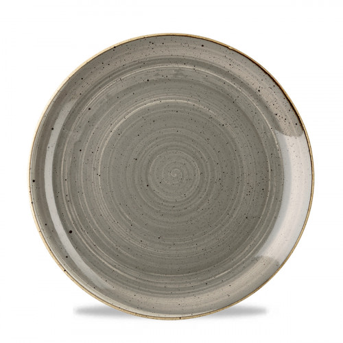 Assiette coupe plate rond gris porcelaine vitrifiée Ø 23 cm Evolve Stonecast Churchill