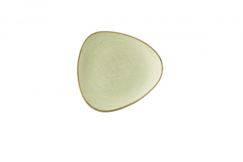 Assiette coupe plate triangulaire Raw Green porcelaine vitrifiée 26,5x26,5 cm Stonecast Raw Churchill