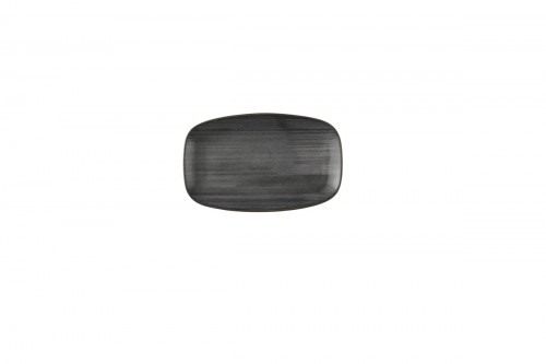 Assiette coupe plate rectangulaire noir porcelaine vitrifiée 12,1x20 cm Stonecast Raw Churchill
