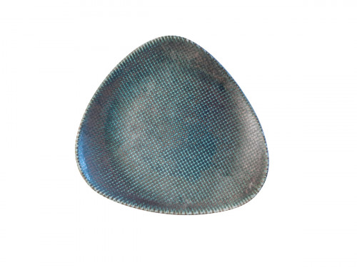 Assiette coupe plate triangulaire bleu porcelaine vitrifiée 22,9x22,9 cm Astro Churchill