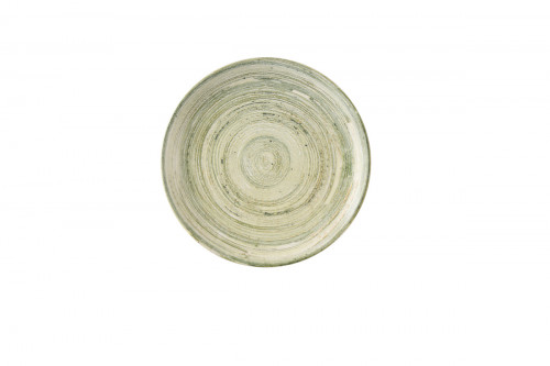 Assiette coupe plate rond vert porcelaine vitrifiée Ø 26 cm Elements Fern Churchill