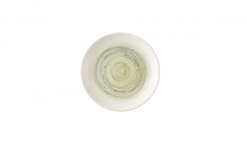 Assiette coupe plate rond vert porcelaine vitrifiée Ø 21,7 cm Elements Fern Churchill
