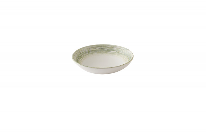 Assiette coupe creuse rond vert porcelaine vitrifiée Ø 18,2 cm Elements Fern Churchill