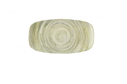 Assiette coupe plate rectangulaire vert porcelaine vitrifiée 35,5x18,9 cm Elements Fern Churchill