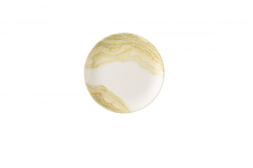 Assiette coupe plate rond Gold porcelaine vitrifiée Ø 16,5 cm Tide Churchill