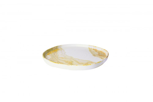 Assiette coupe plate rond Gold porcelaine vitrifiée Ø 21 cm Tide Churchill