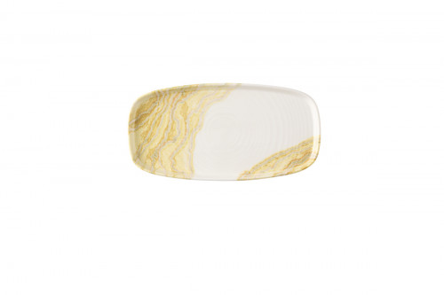 Assiette coupe plate rectangulaire Gold porcelaine vitrifiée 35x18 cm Tide Churchill