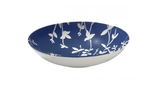 Assiette coupe creuse rond bleu porcelaine Ø 21 cm Flora Essentials Collection